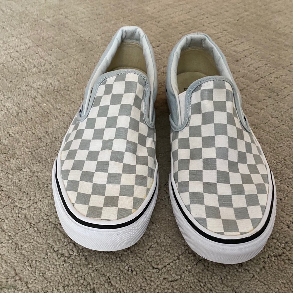 blue/gray checkered vans